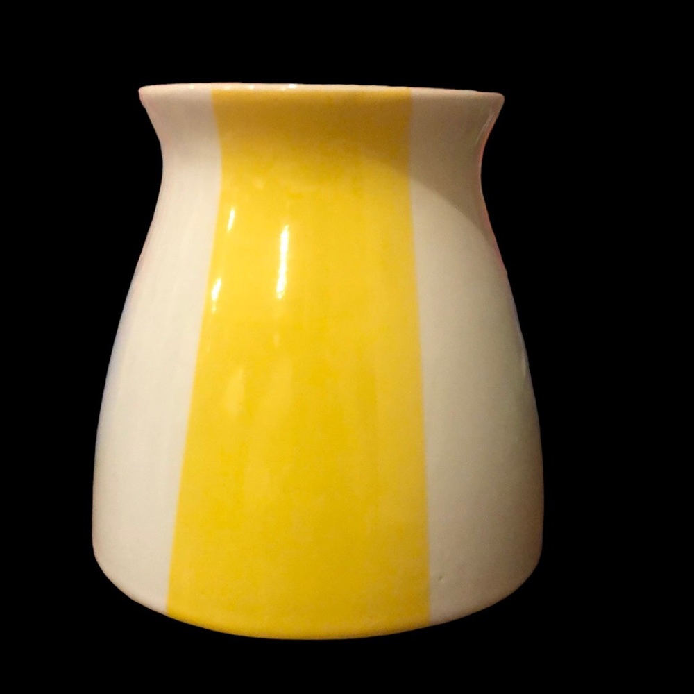 Super cute yellow & white striped vase
